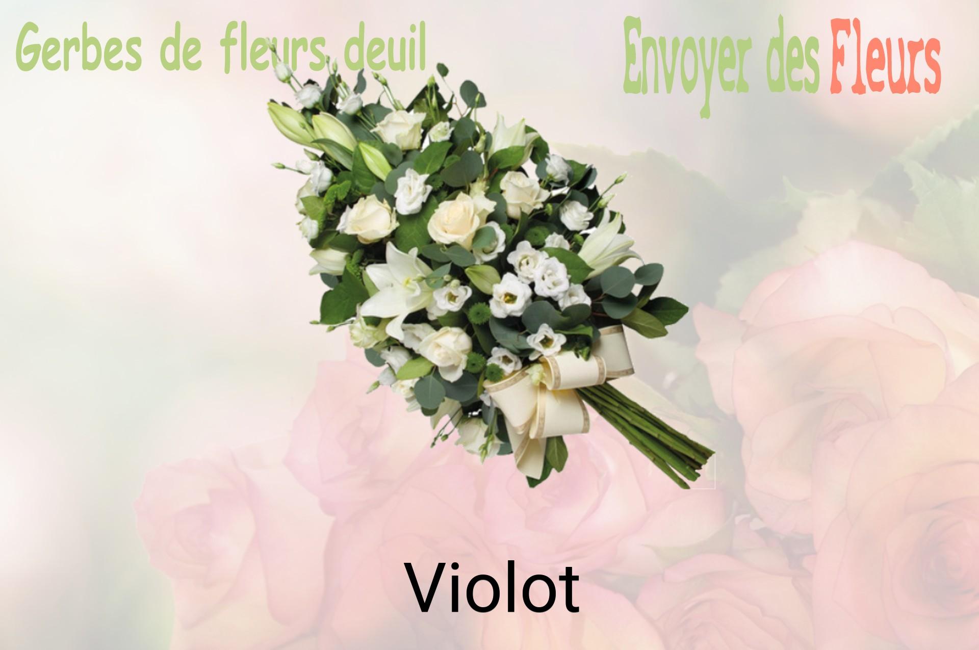 Gerbe de fleurs de deuil livrée à Violot
